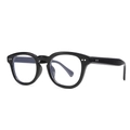 Lunettes de soleil polygonales noires tendance avec rivets rétro et verres anti-UV - Cadre Noir