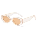 Lunettes de soleil ovales rétro avec monture orange transparente et verres ambrés - Monture Champagne / Verres Thé