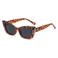 Occhiali da sole cat-eye leopardati con eleganti dettagli in perle sulle aste - Montatura Tartarugata Lenti Grigio Nero