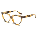 Occhiali anti-luce blu cat-eye classici con montatura tartarugata vintage vista a 45 gradi - Montatura Tartarugata
