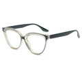 Modern cat-eye blue light blocking glasses frame in black and transparent champagne - Transparent Black Frame