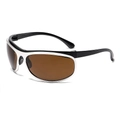 Lunettes de soleil punk futuristes avec monture en métal argenté et verres bruns pour sport - Monture Noir Argent Verres Marron