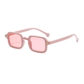 Vintage retro square pink sunglasses with gold metal decor and translucent resin frame - Pink Frame / Pink Lens