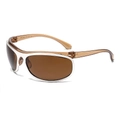 Lunettes de soleil ovales punk avec monture blanche et verres teintés marron - Monture Marron Argent Verres Marron
