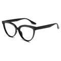 Occhiali classici cat-eye neri a montatura intera con finitura lucida e stile retrò - Montatura Nera