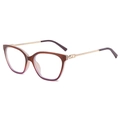 Retro square frame glasses with gradient red to purple finish and slim metal temples - Red Frame