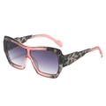 Occhiali da sole rétro oversize con montatura tartarugata rosa e lenti sfumate viola - Montatura Rosa Leopardata Lenti Sfumate Grigie