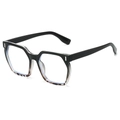 Classic vintage square sunglasses in black and tortoiseshell finish for a retro fashion look - Black Leopard