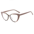 Monture de lunettes œil de chat en marron clair et motif léopard pour femme tendance - Monture Léopard Kaki