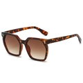Gafas de sol cuadradas vintage clásicas de carey con cristales degradados en marrón - Marco de Leopardo Lentes de Té Degradados