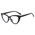 Montatura occhiali gatto nera chic con lenti anti-luce blu e finitura retrò - Montatura Nera