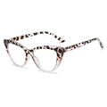 Monture de lunettes œil de chat avec motif léopard écaille classique, vue à 45 degrés - Dégradé Léopard