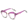 Fashionable purple weave texture cat-eye sunglasses with gradient frames and gold accents - Purple Leopard Frame
