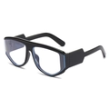 Fashionable oversized square black frame glasses with clear lenses for a trendy modern look - Black Frame Clear Lens