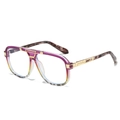 Fashion aviator sunglasses with purple gradient lenses and tortoise shell frames - Purple Leopard Frame