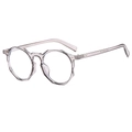 Montatura per occhiali poligonale grigio trasparente con lenti anti luce blu retro - Grigio