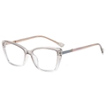 Retro oversized transparent square glasses frame with colorful spliced temples - Grey Frame