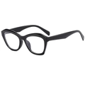 Occhiali da vista cat-eye neri classici con montatura spessa lucida e lenti trasparenti anti-luce blu - Nero
