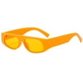 Retro square orange sunglasses with semi-transparent yellow lenses for street style - Orange Frame / Orange Lens