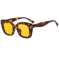 Retro tortoise cat eye sunglasses with yellow lenses and thick frames for women - Tortoise Frame Yellow Lens