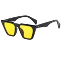 Fashionable oversized polygonal sunglasses with bright yellow lenses and black frames - Black Frame Yellow Lens