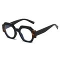 Modern geometric sunglasses with black frame and tortoise shell accents for retro style - Black Frame