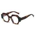 Retro geometric hexagonal sunglasses with tortoiseshell frames and green accents - Hawksbill Green Frame