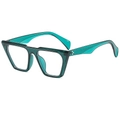 Retro oversized square sunglasses in translucent green finish with star detail - Green Frame Transparent Lens