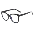 Lunettes anti-lumière bleue œil de chat noir mat au style vintage pour femmes - Cadre Noir
