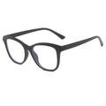 Lunettes œil de chat monture noire mate avec verres anti-lumière bleue style rétro - Noir Mat