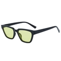 Classic square frame sunglasses with thick black frame and yellow tinted lenses - Black Frame Yellow Lens
