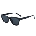 Classic retro square sunglasses with black frame and dark grey lenses for daily fashion - Black Frame Black Grey Lens
