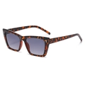 Occhiali da sole classici cat-eye a tartaruga con lenti grigie sfumate e montatura quadra - Montatura Tartarugata Lente Grigia Sfumata
