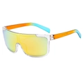 Lunettes de soleil demi-cerclées à la mode avec verres miroirs et branches dégradées - Monture Arc-en-ciel Transparente Miroir Rouge