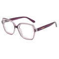 Montatura occhiali retrò oversize bicolore anti-luce blu viola con dettagli in metallo oro - Montatura Viola
