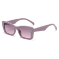 Moderne vierkante paarse zonnebril met kleurverloopglazen en decoratieve strass-steentjes - Paars Frame Grijs Roze Lens