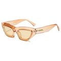 Occhiali da sole vintage gatto con montatura arancione traslucida e lenti color tè moda - Montatura Arancione Trasparente Lenti Tè