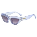 Occhiali da sole retrò cat-eye con montatura viola trasparente e fregi oro - Montatura Viola / Lenti Viola