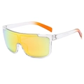 Lunettes de sport cyclisme avec verres arc-en-ciel et monture à dégradé orange - Monture Orange Transparente Miroir Rouge