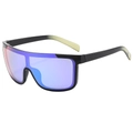 Lunettes de soleil de sport cyclisme avec verres réfléchissants dégradés bleu-violet - Monture Noire Verres Miroir Vert