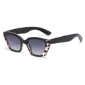 Klassische Cat-Eye-Sonnenbrille mit schwarzem und Schildpatt-Rahmen und Verlaufsgläsern - Schwarzer Leopardenrahmen Verlaufsgraue Gläser