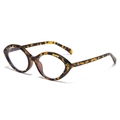 Retro tortoiseshell cat-eye sunglasses with oval frames and blue light blocking lenses - Tortoiseshell Frame