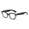Lunettes de soleil cat-eye classiques avec monture noire et détails en écaille - Léopard Noir