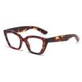 Monture de lunettes œil-de-chat classique avec motif écaille vintage et verres clairs - Cadre Écaille