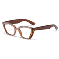 Lunettes de soleil rétro œil de chat avec monture écaille et branches marron - Cadre Léopard
