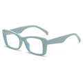 Modern mint green square frame sunglasses with crystal accents and thick acetate finish - Cyan Frame
