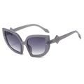 Occhiali da sole cat-eye con montatura grigia trasparente e lenti viola sfumate moda - Montatura Grigia Lenti Grigie Sfumate