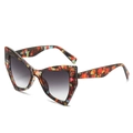 Occhiali da sole cat-eye oversize con montatura tartarugata colorata e lenti sfumate - Montatura Fantasia Arancione Gialla Lenti Grigie