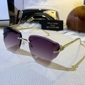 Lunettes de soleil œil-de-chat sans monture avec verres dégradés violets et tête de léopard - Gris dégradé