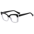 Occhiali alla moda squadrati bicolore bianco e nero con lenti anti-luce blu neutre - Montatura Bianco e Nero